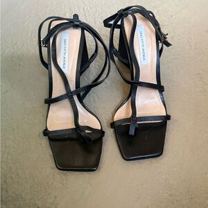 Saks Fifth Avenue Black Strappy Square-Toe Heels size 6 women’s
